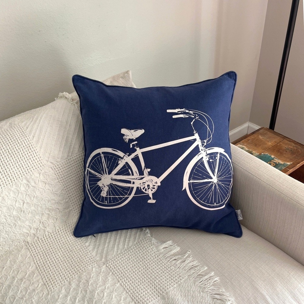 Bicycle Lover Cotton Accent Throw Pillow